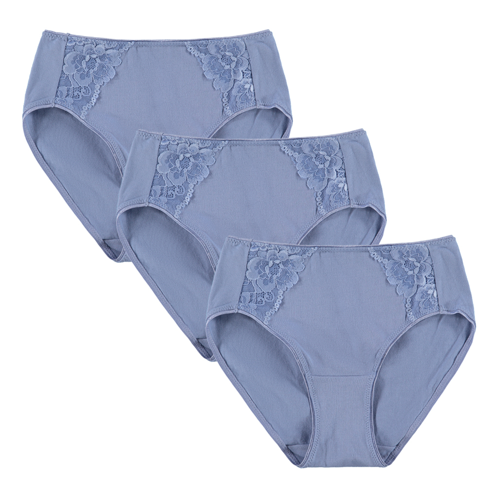 ESTEEZ Comfy Cotton Underwear Panties for Women with Lace Trim Bikini -  Hipster - Hi Cut