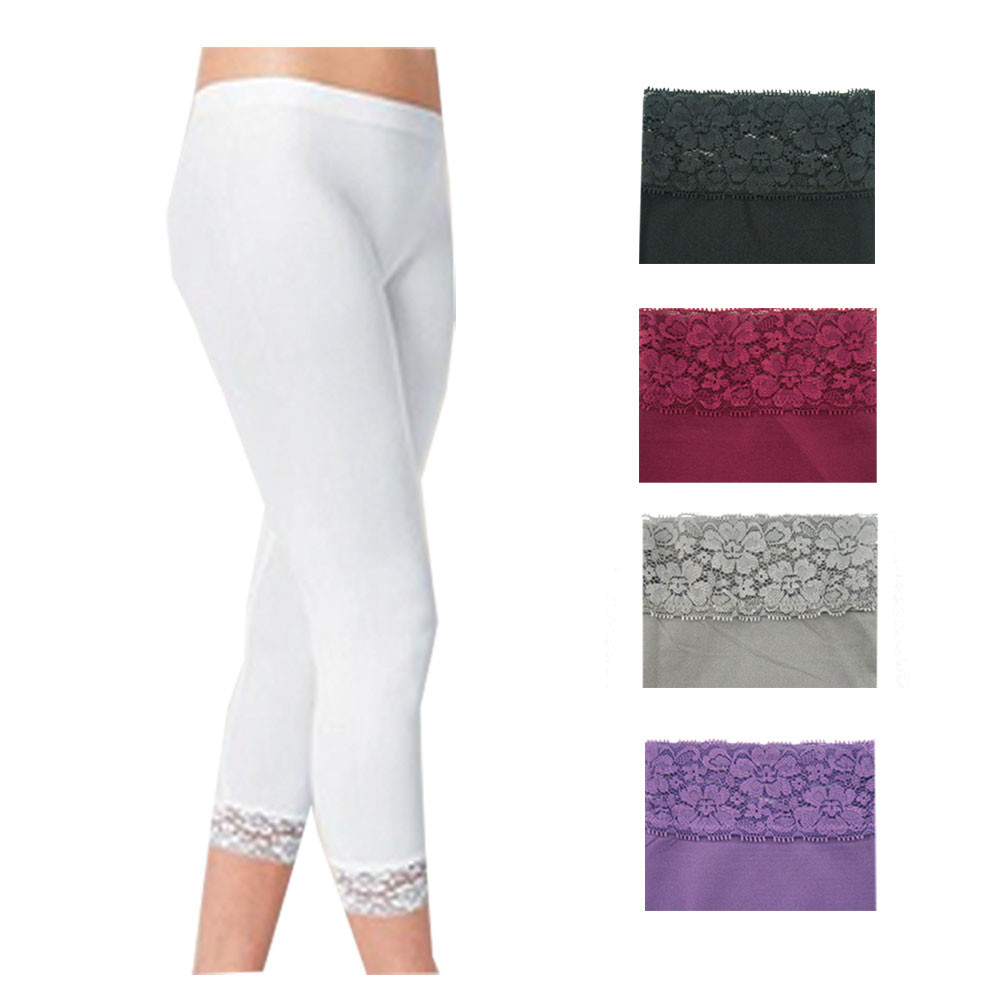  Women Viscose Bottom Lace Leggings Pack Of2 / Fancy