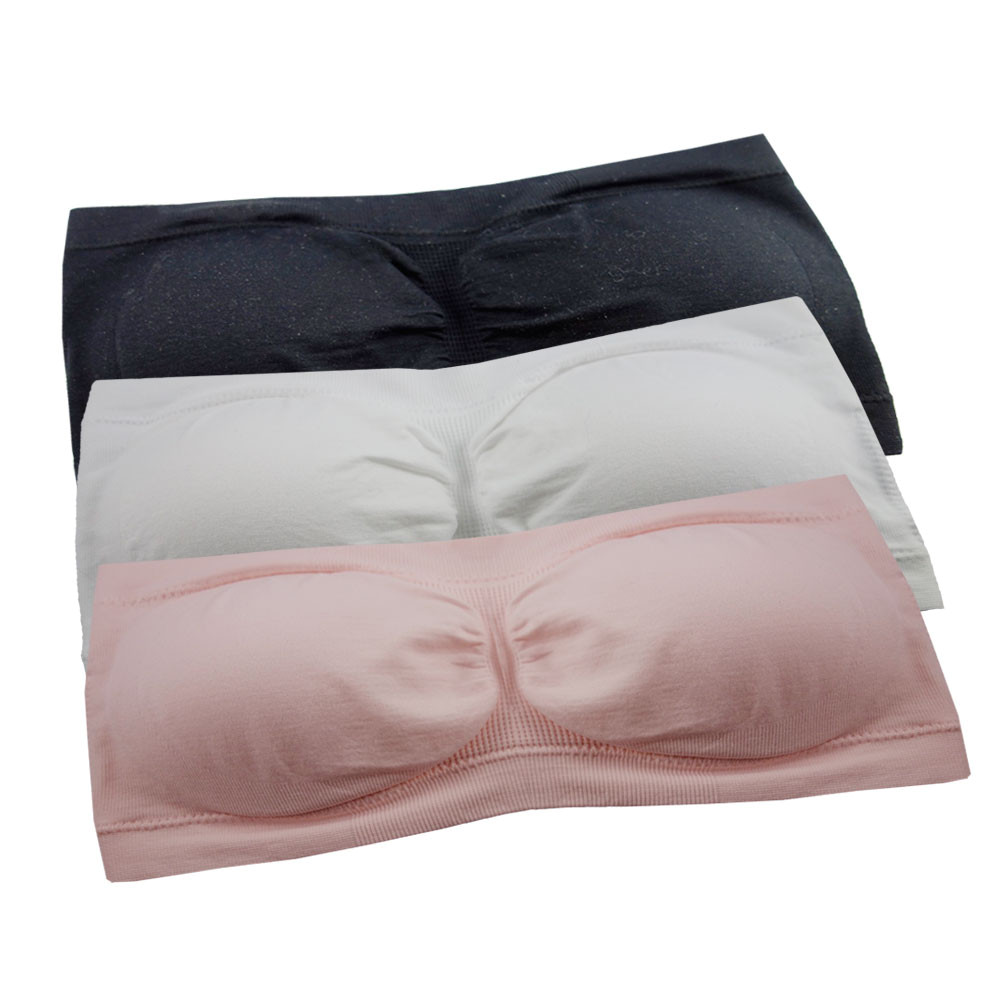 Seamless Bandeau Bra with Removable Pads
