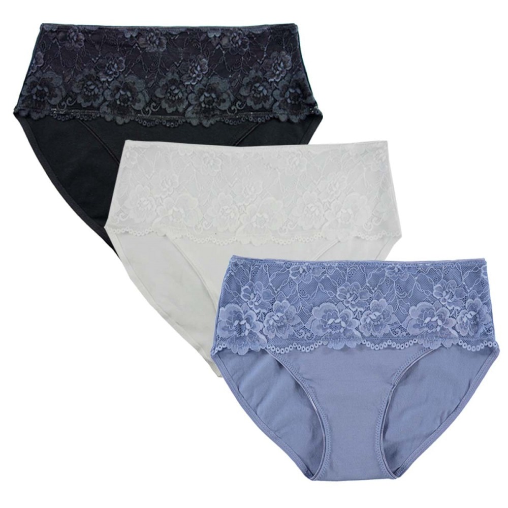 Modal Cotton Brief with Lace Panel 