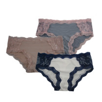 Microfiber Hipster Panty with Lace Insert - 3 pk  #584