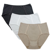 Modal Cotton Full Brief with Lace Trim - 3 pk #591